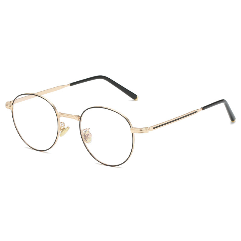 small round clear lens glasses over-the-counter round metal frame glasses blue light protection glasses