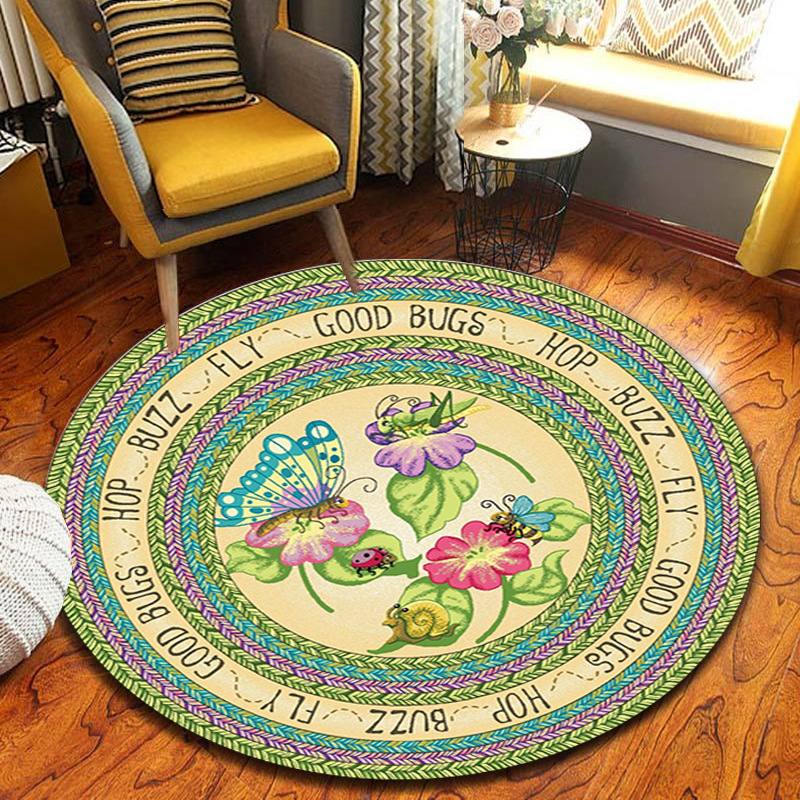 Circular 3D visual carpet,Tea table mat,Chair cushion,Living room bedroom carpet ,Thickened, encrypted, crystal velvet carpet