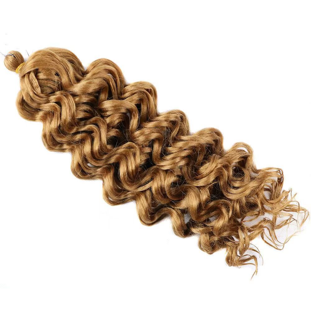 Wig Latin American curly wig big curly Hawaiian curly crochet braided fluffy gradient color hair extension water ripple wave curlLight brown