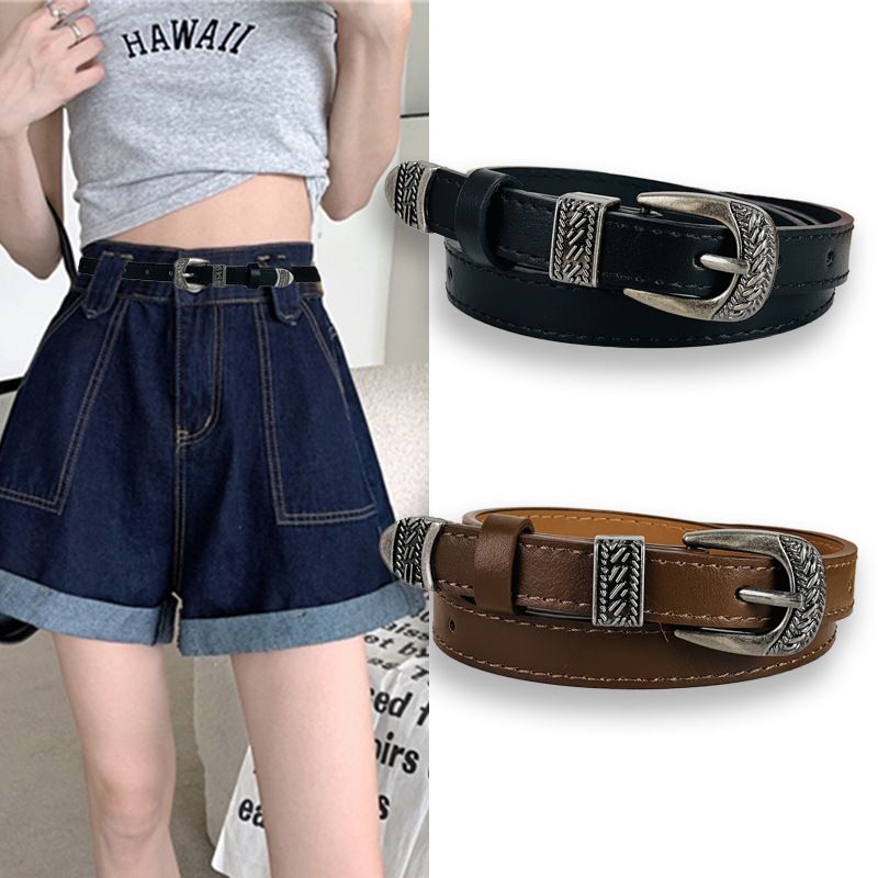 The new women's vintage belt is cool and stylish with pin buckle belt 1621