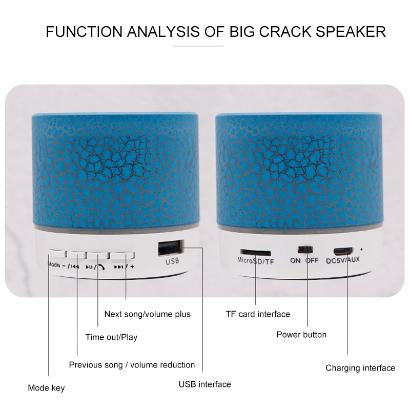 wireless speaker Flagship Portable LED Bluetooth Mini Speaker Support phone/Laptop/Tablet PC/TF card/Mini micro card Wireless Bluetooth Speaker Portable Line-In Speakers
