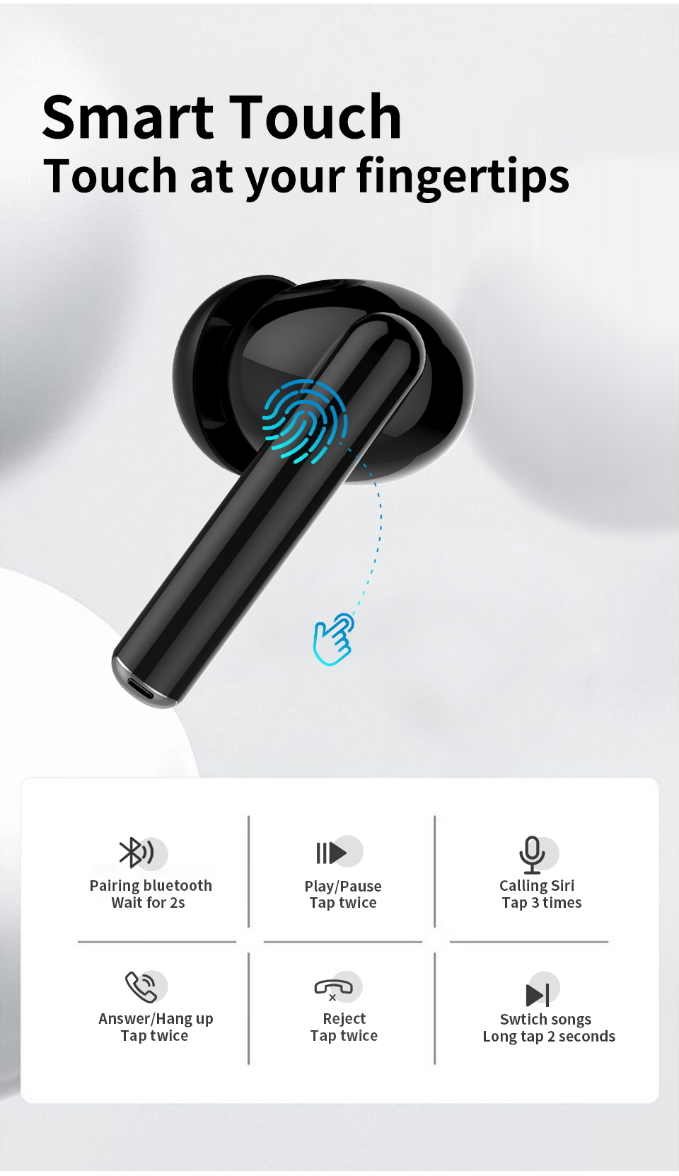 Wireless Earphones IPRO K1Pro Sports In-Ear TWS Earbuds HD Stereo For Xiaomi fone auriculares Headphone Black