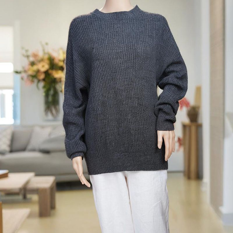 Wool knit Sweater Round Women's Sweater