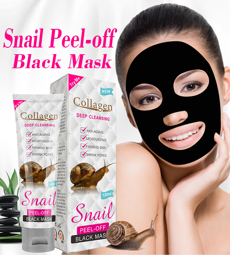 Snail Collagen Peel-off Mask Black Mask Nose Mask Facial Cleaning Moisturizing and Tearing Mask Skin Care Oil Control 120ml