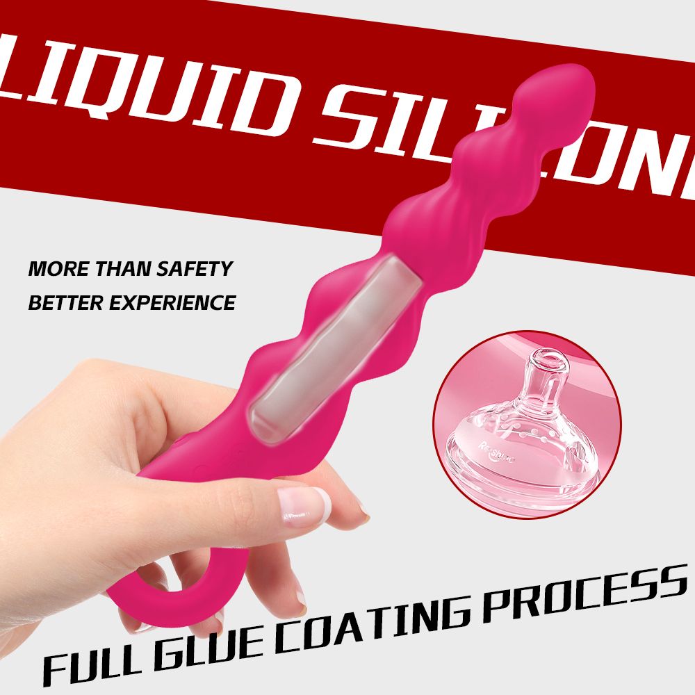 YY810 Anal Beads Sex Toys for Men, Anal Vibrator with Pull Ring Design Adult Toys Prostate Massager with 2 Powerful Motors & 12 Vibrating Modes, Male Sex Toys Dildo Anal Butt Plug for Men Women Couples
