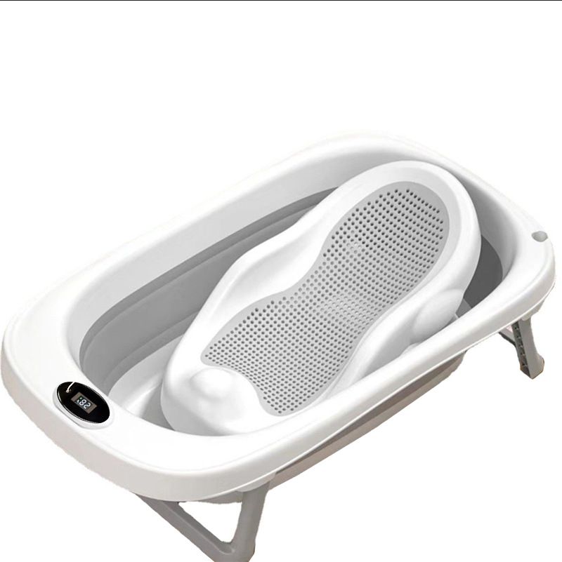 Baby enlarged bathtub children's bath tub plastic foldable bath tub thermometer foldable bath tub can sit or lie