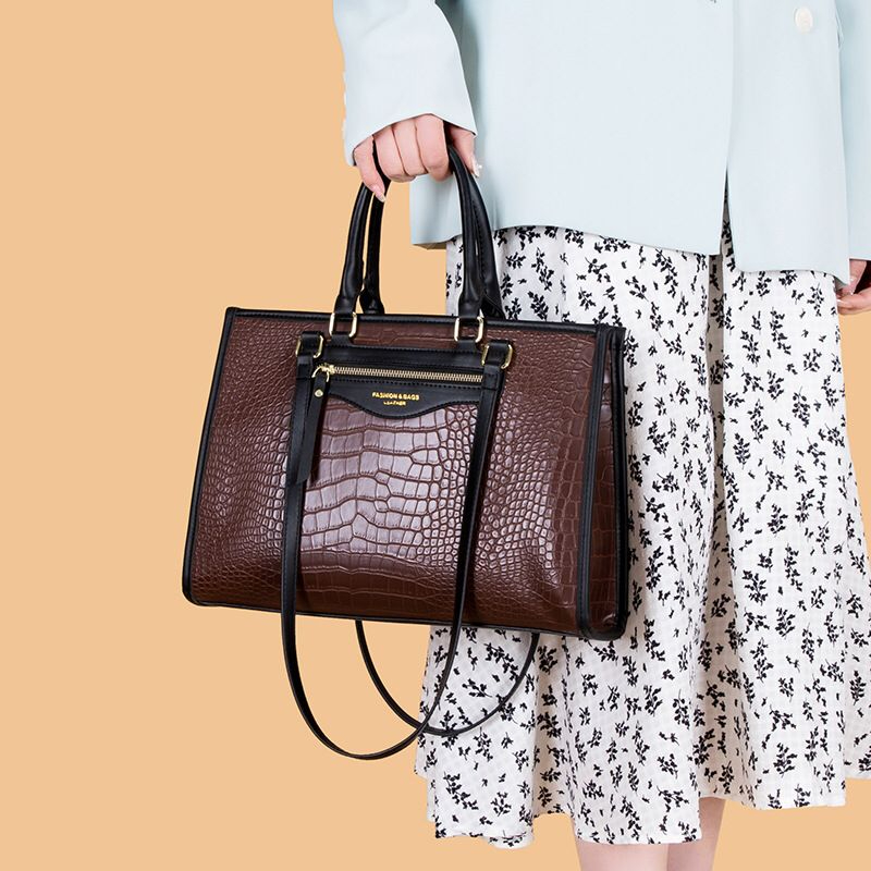Cross-border Women's Bag Handbag Fashion Three-piece Bag Handbags Textured Shoulder Bag Crocodile Pattern Female Bag