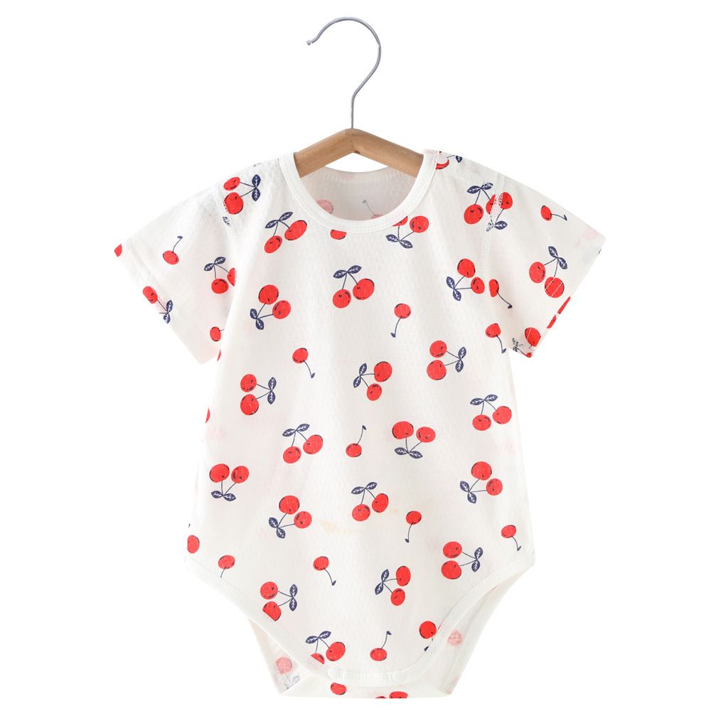 Baby Short Sleeve Romper, Cute Yellow Duck Print Bodysuit, Breathable Cotton Onesies for Newborn Infant Toddler, Sizes 59-90cm, Single Pack, Soft Casual Jumpsuit for Boys Girls
