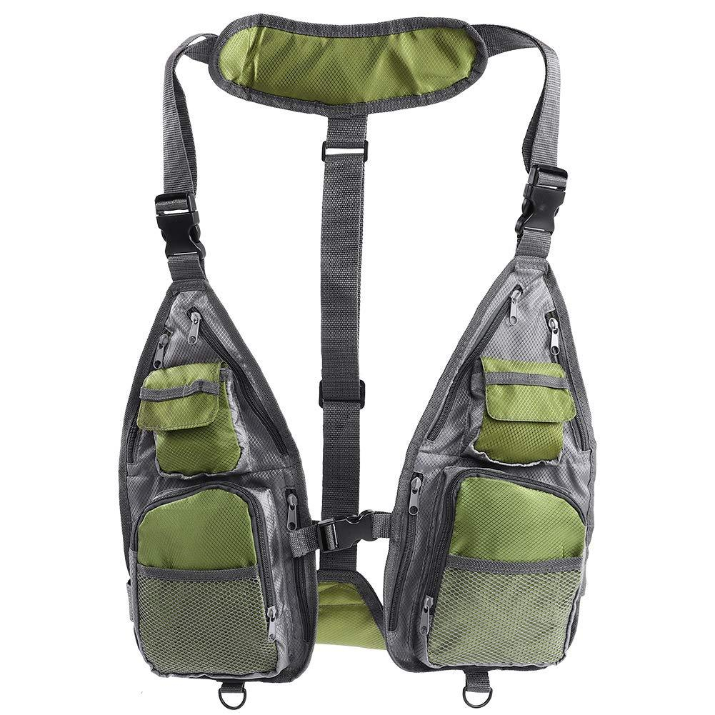 813501 600D Oxford Cloth Fly Fishing Vest Pack Breathable Fishing Vest Multi-pocket Lightweight Small Tool Storage for Men Women