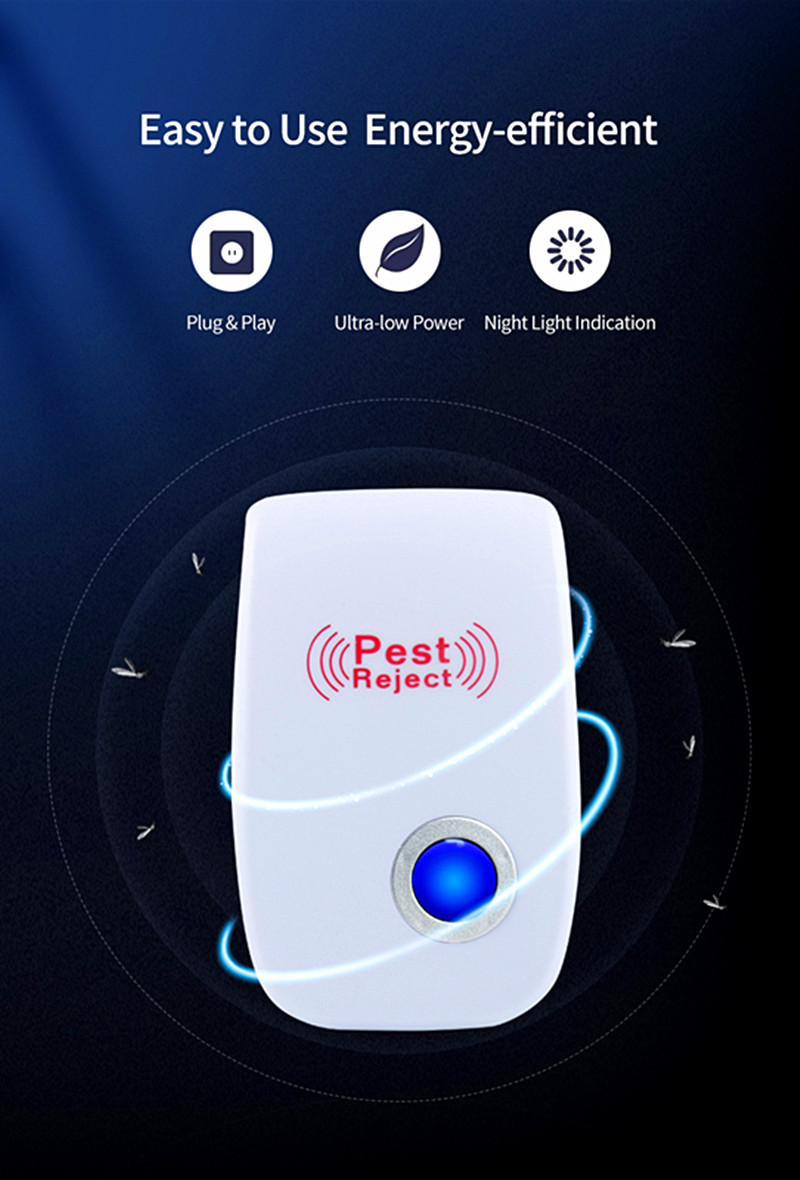 1Pcs Pest Reject Ultrasound Mouse Cockroach Repeller Device Insect Rats Spiders Mosquito Killer Pest Control Household Pest
