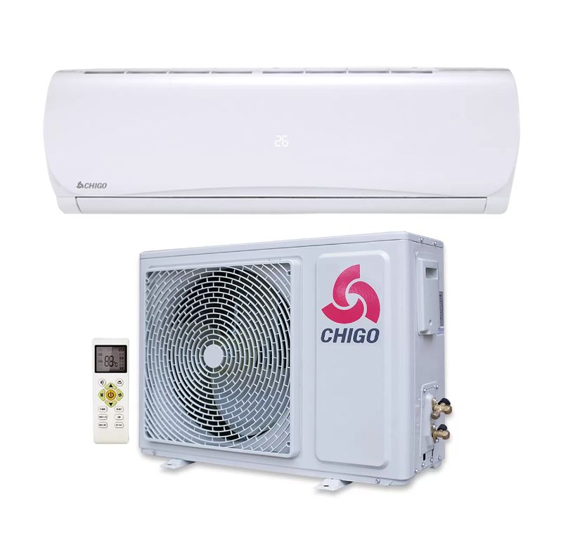 CHIGO 2.0HP R410a 2-star Split Air Conditioner - Sleep Mode, LED Display, Anti-erosion design: Golden fin, Galvanized steel, Washable Filter, Durable & Powerful compressor