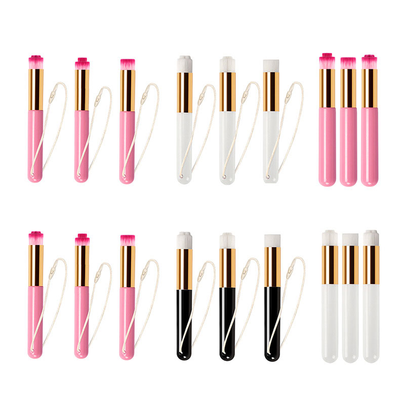 M080 Wooden Handle Lash Shampoo Brushes, Peel Off Blackhead Brush Remover Tool, Nose Pore Deep Cleaning Brush