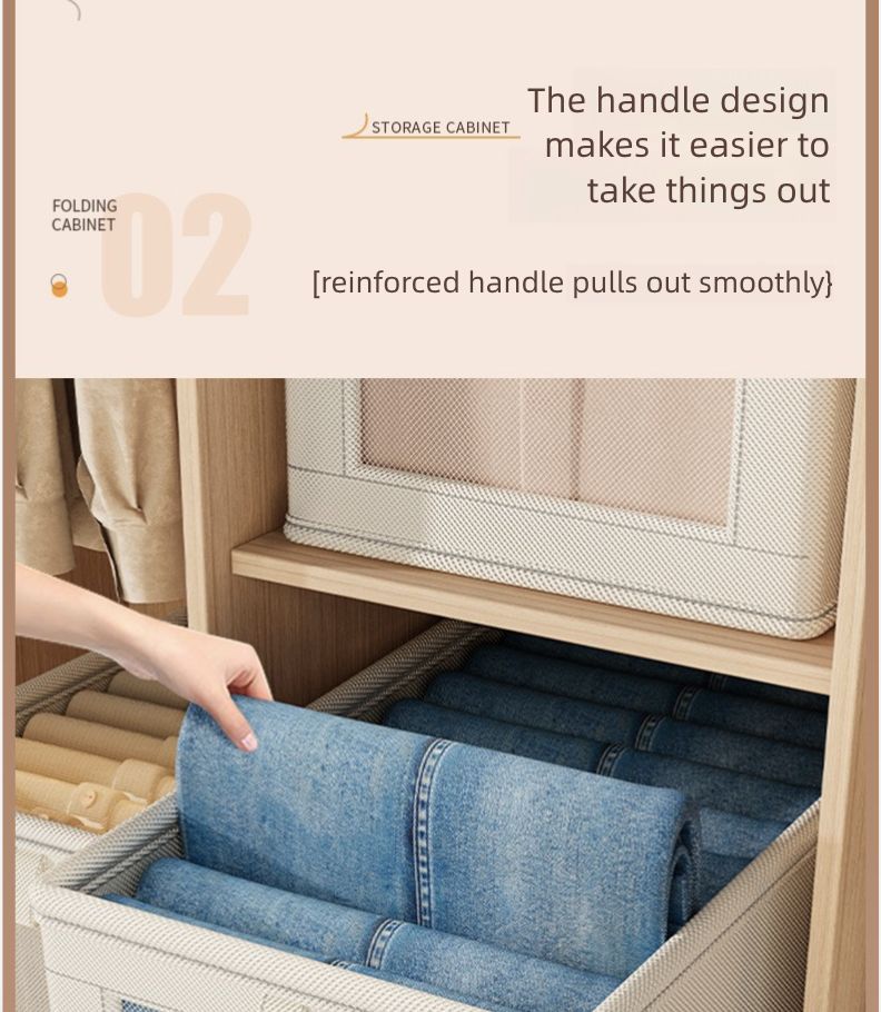 Oxford Cloth Window Visible Clothing with Lid Storage Box Household Clothing Fabric Storage Box Large Organizing Artifact Box Home Storage Organization Baskets Bins Containers Lidded Storage Bins