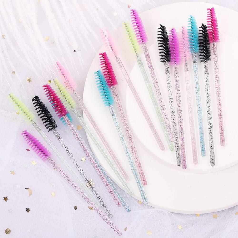 300 Disposable Mascara Wands Eyelash Brush Spoolies for Eye Lash Extension, Eyebrow and Makeup Crystal