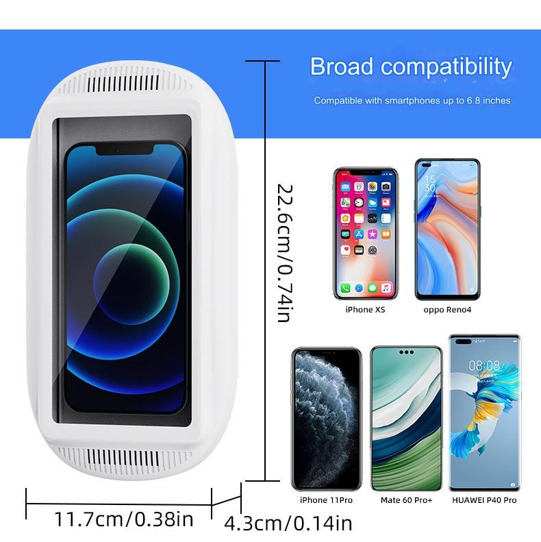 Waterproof touch screen wall-mounted bathroom 360-degree  phone holder rotating folding telescopic punch-free mobile phone box