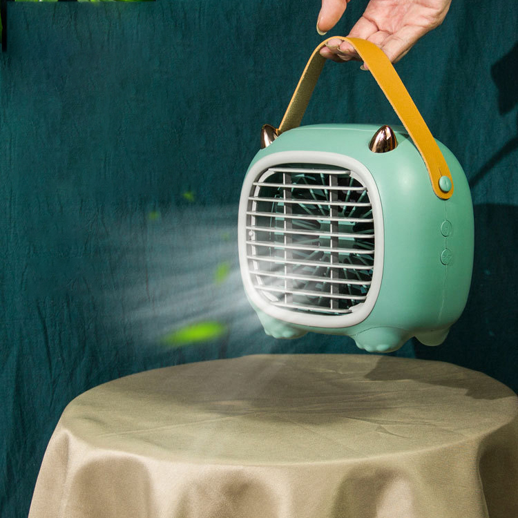 Portable desktop plus water spray cold air fan, multi-function USB charging fan, desk bedroom silent fan