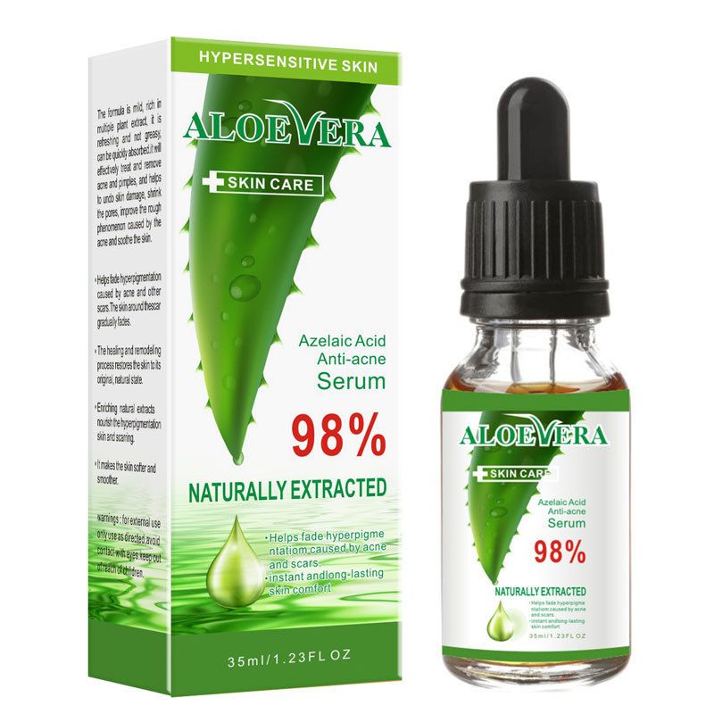 Aloe Azelaic Acid Anti-acne Serum,Aloe Vera Facial Acne Remover Moisturizing Balancing Oil Skin Care Essence