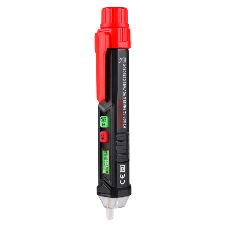 Non-Contact AC Voltage Tester/Voltage Tester Pen with Adjustable Sensitivity, LCD Display, LED Flashlight, Alarm, Dual Range 12V-1000V/48V-1000V & Live/Null Wire Judgment 