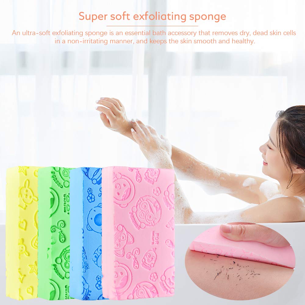 Ultra Soft Exfoliating Sponge Shower Brush, Moisturizer and Exfoliating Body Sponge for Shower, Spa Cellulite Massager Dead Skin Sponge Remover for Body