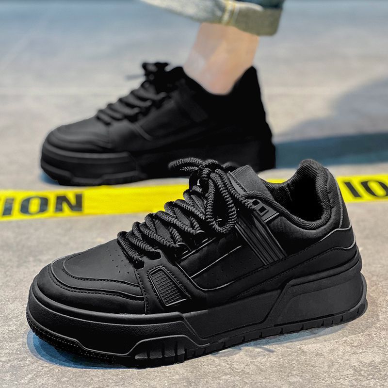 Sneaker Man Shoe Sneaker Boy Men's Shoes Spring Autumn Niche Design Versatile Casual Black Board Shoes Teenagers' Sports Thick Soled Height Increasing Bread Sneakers