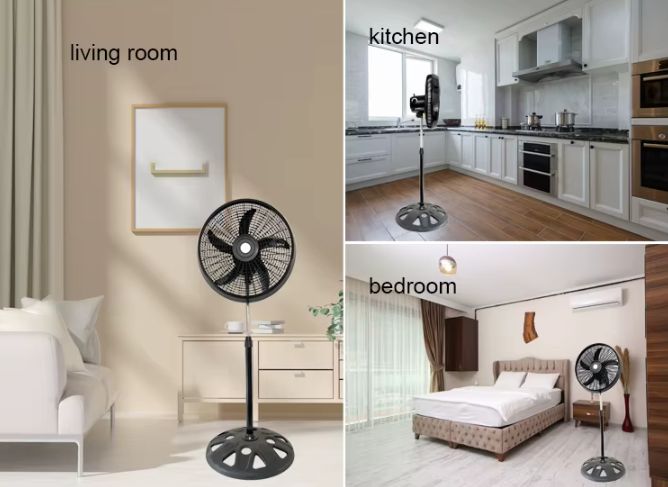 2PCS Stand Fan 18 Inch 220V Plastic Grill 60W 5Blades Household Commercial Cooling Standing Fan