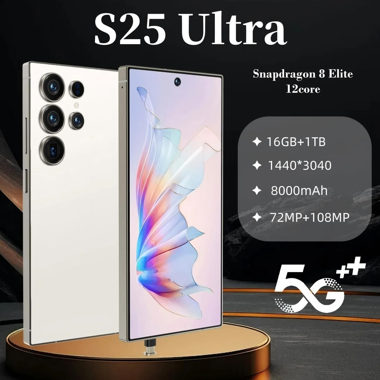 S25 Ultra Smartphone  Snapdragon 8 Elite  108MP AI Camera  8000mAh  16GB+1TB