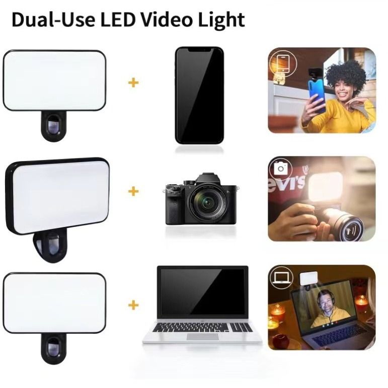 Mobile phone, computer, tablet, video conference, fill light, live stream, selfie, photo clip, dual color warm light