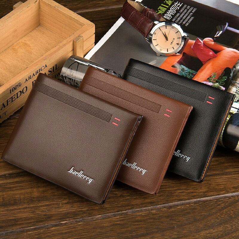 DR001 Men's New Horizontal Wallet Short Solid Color Wallet
