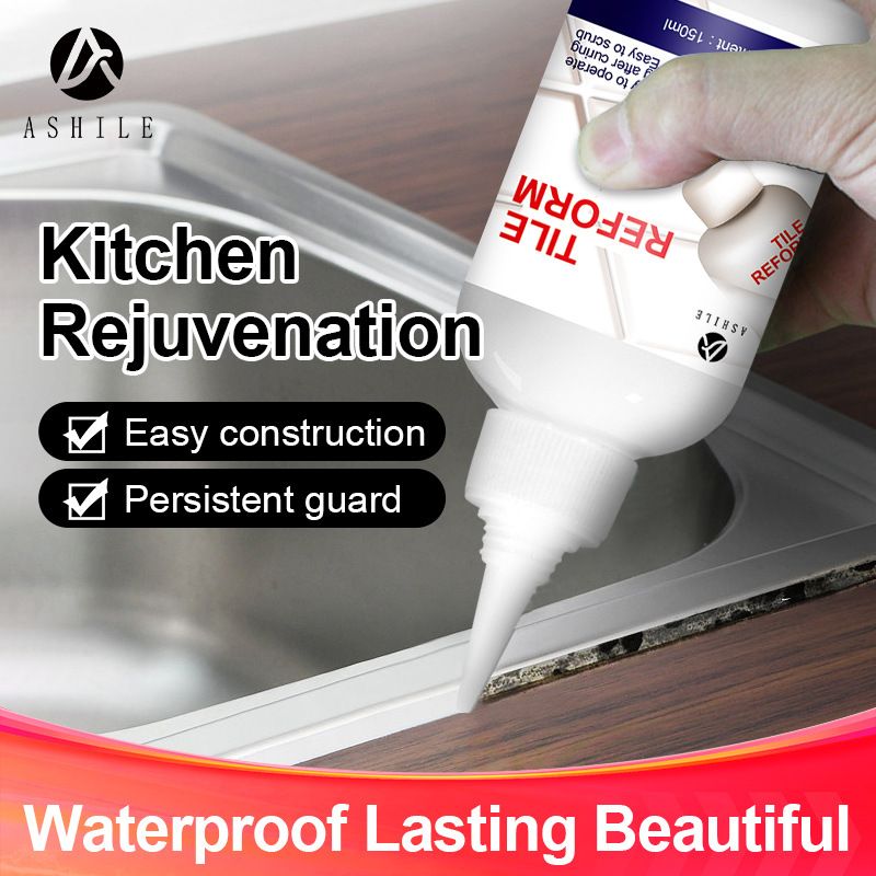Ceramic tile grout for repairing and filling gaps, specifically designed for kitchen and bathroom waterproofing and mold prevention, white
Color grout