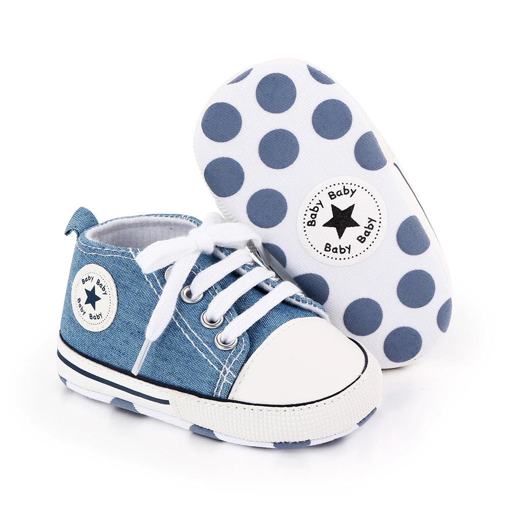 Baby Canvas Classic Sports Sneakers Newborn Baby Boys Girls Print Star First Walkers Shoes Infant Toddler Anti-slip 
