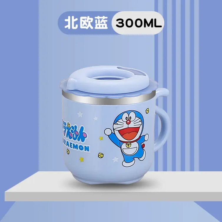 Cartoon Double Wall Insulated Leak Proof Stainless steel Water Cup With Straw For Children