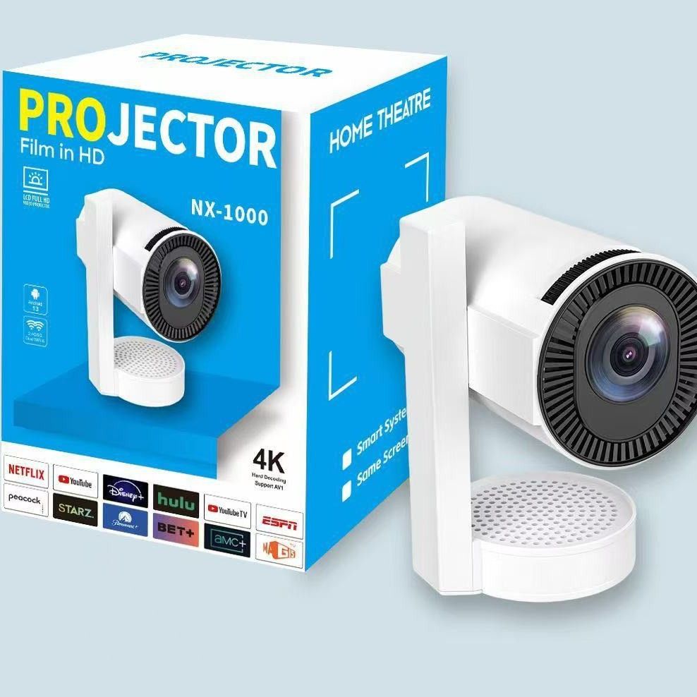 New Z11 Portable Projector with Independent Speaker, Ultra HD Home Theater, Bluetooth WiFi Projector, Compact Cylinder Design for Home Movie
