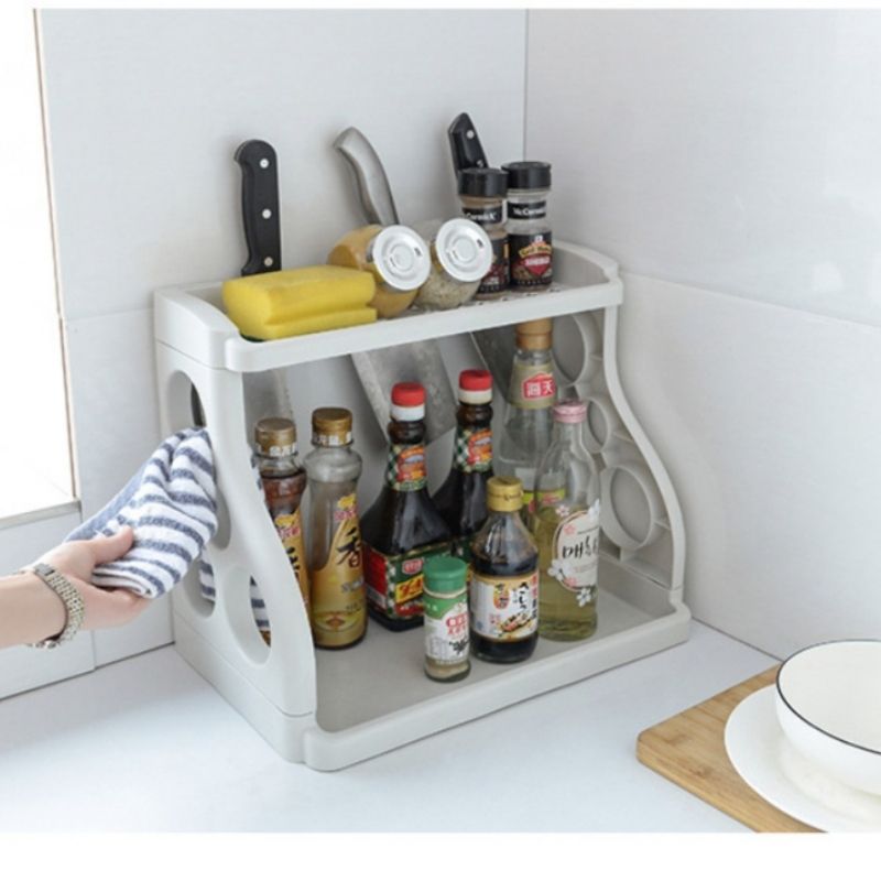 Kitchen Storage Rack,Kitchen supplies storage, shelves, thick double-layer kitchen shelves free shipping