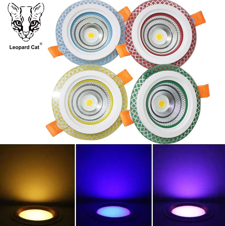 7W Downlight Warm white + blue light + purple lightRa=85 630Lm Tricolor Downlight plastic embedded recessed led spotlight for home office led Downlight Ceiling Lights