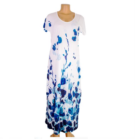 New Printed Design Women Casual Elegant Loose Straight Dress Printed Plus Size Dress Size S