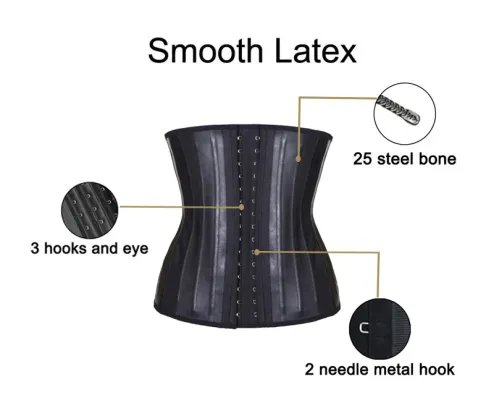 2 Hook Classic Latex waist cincher body shaper flexibone