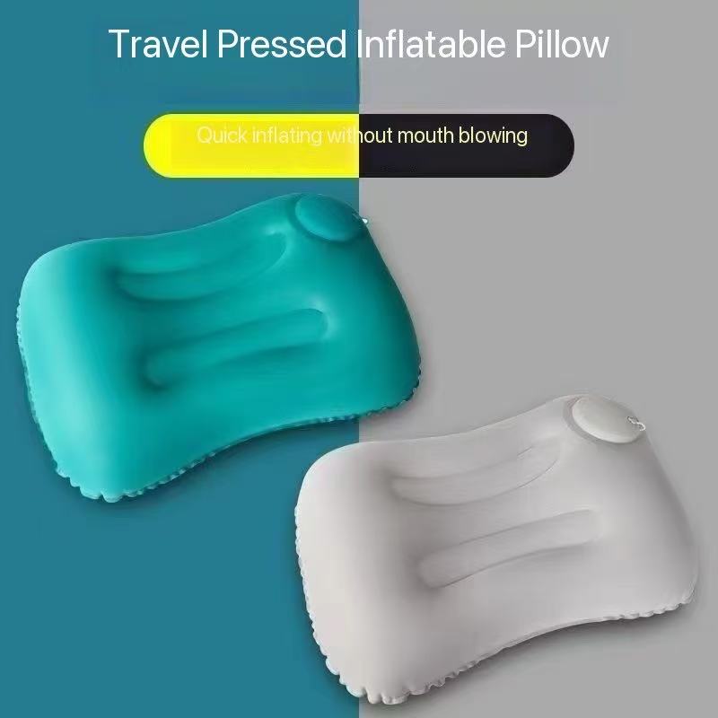 "Farewell to blowing! Portable pressing inflatable pillow, enjoy comfortable rest anytime and anywhere