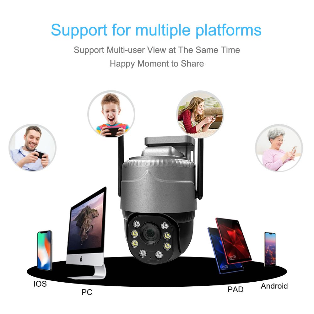 VRT-XC20-HD-4G Smart Security Cameras Wireless Outdoor, 3MP HD Outdoor Camera Wireless 2.5inch 4G-LTE 355 View Pan Tilt Security Cameras with Real-time Motion Detection, Siren, Two-Way Audio