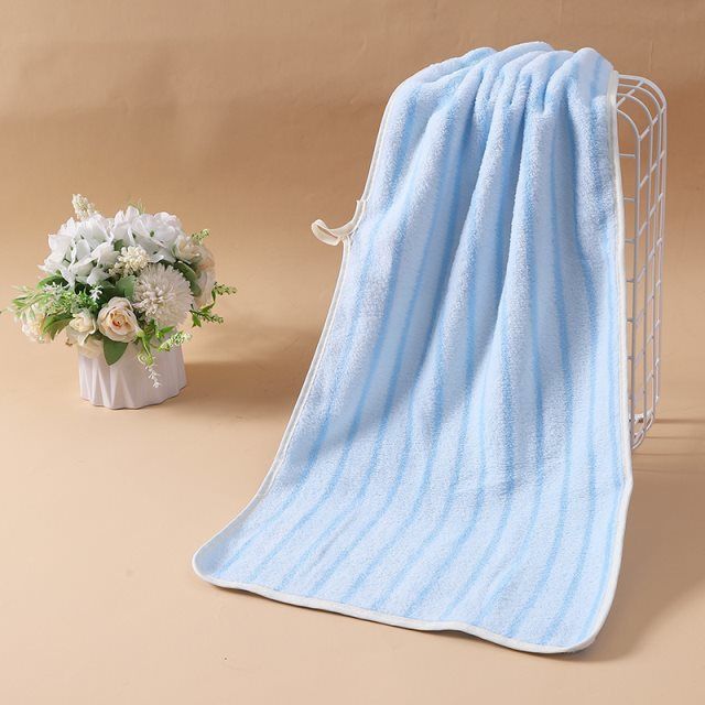 Vertical Striped Coral Velvet Towel, Soft and Absorbent Face Towel