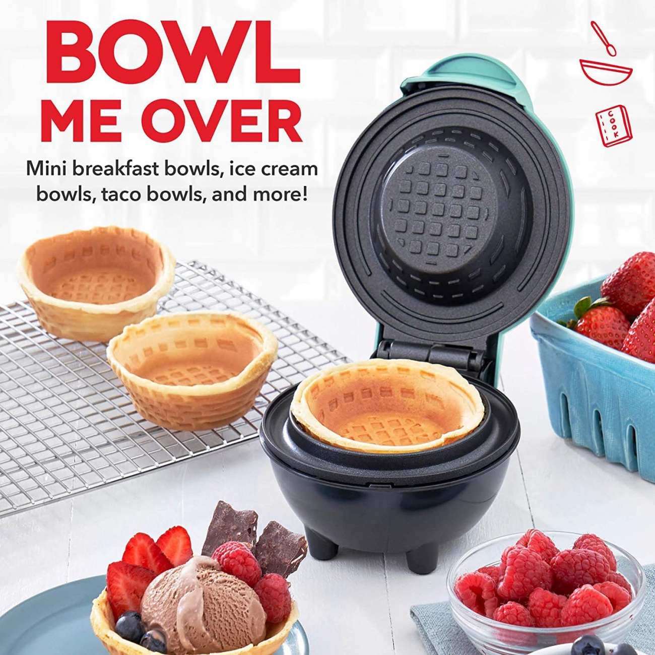 Multifunctional Breakfast Maker Waffle Bowl Cake Egg Tart Ice Cream Cone Egg Roll Making Machine Household