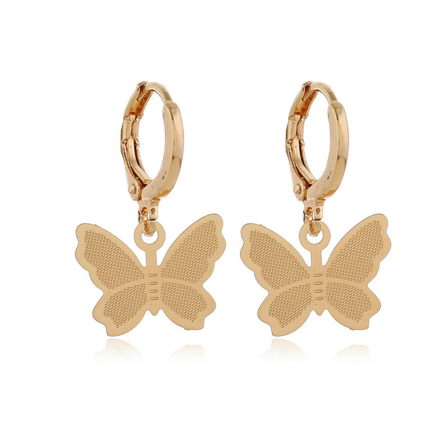 New Fashion All Match Simple Butterfly Earrings Alloy Earrings