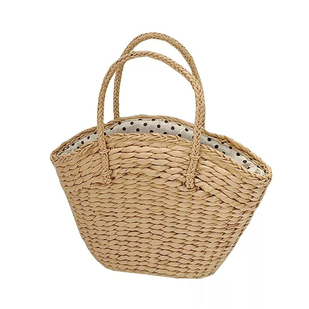 women's style rattan wicker a big basket of handstraw bags haki color