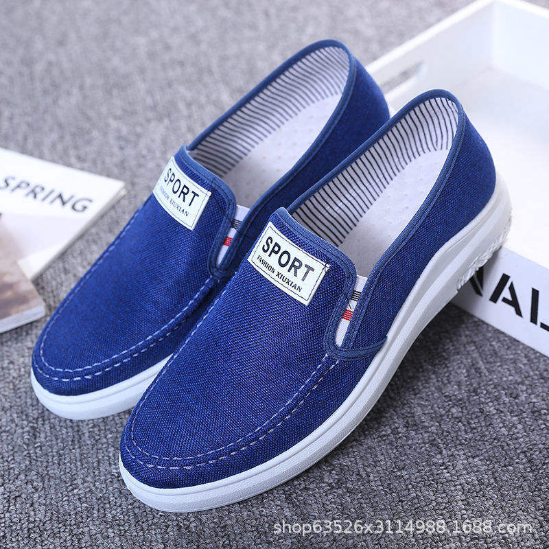 men's mesh breathable board shoes canvas soft-soled casual shoes work shoes comfortable and lightweight
