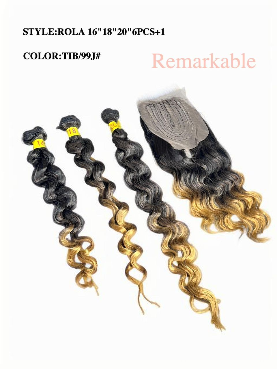 6pcs+1 Remarkable Hair Extention Romance Curl Loose Wave Bundles[JC 16'',18'',20'']