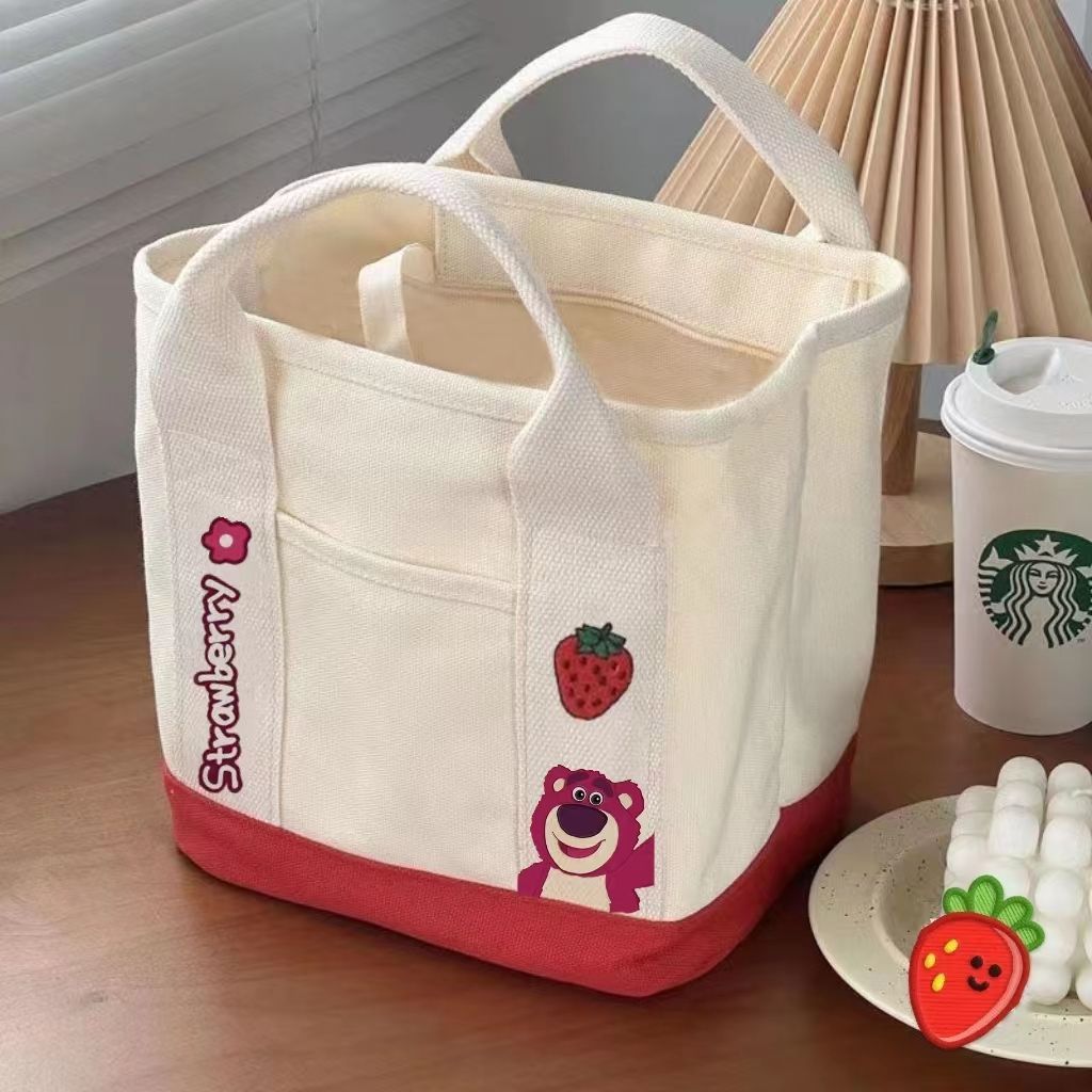 Trendy Women Shoulder Bag Cute Bear Embroidery Handbag Ins Sweet Girly Style Large Capacity Casual Single Shoulder Bag Fashion Daily Tote Purse for Young Girls