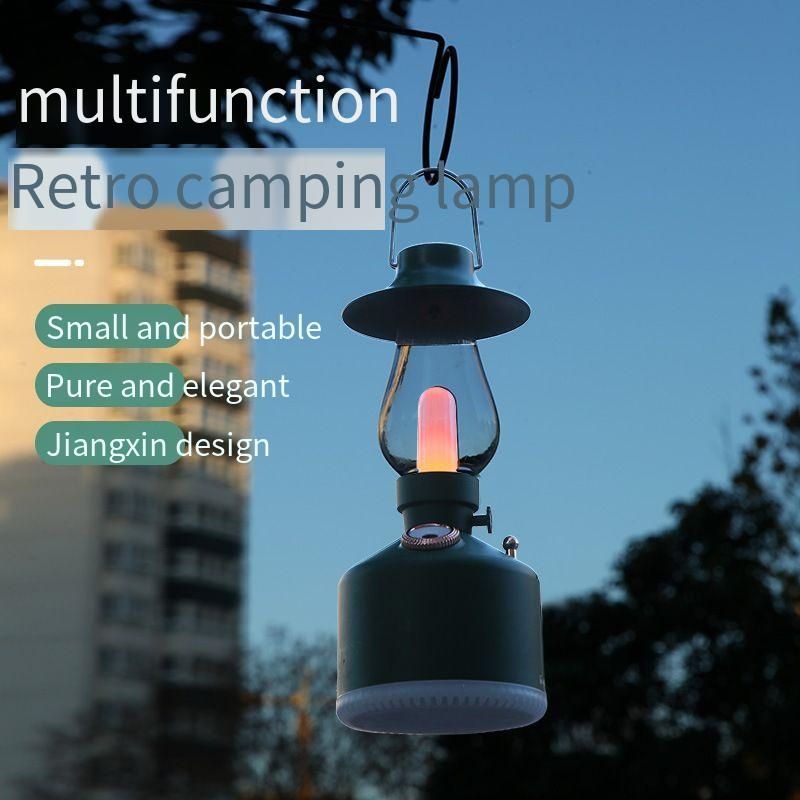 280mL Retro Kerosene Lantern Humidifier, 2-in-1 Mist Humidifier & LED Night Light, USB Rechargeable, 25-40mL/h Output, Adjustable Brightness, for Home, Office, Camping & Decor
