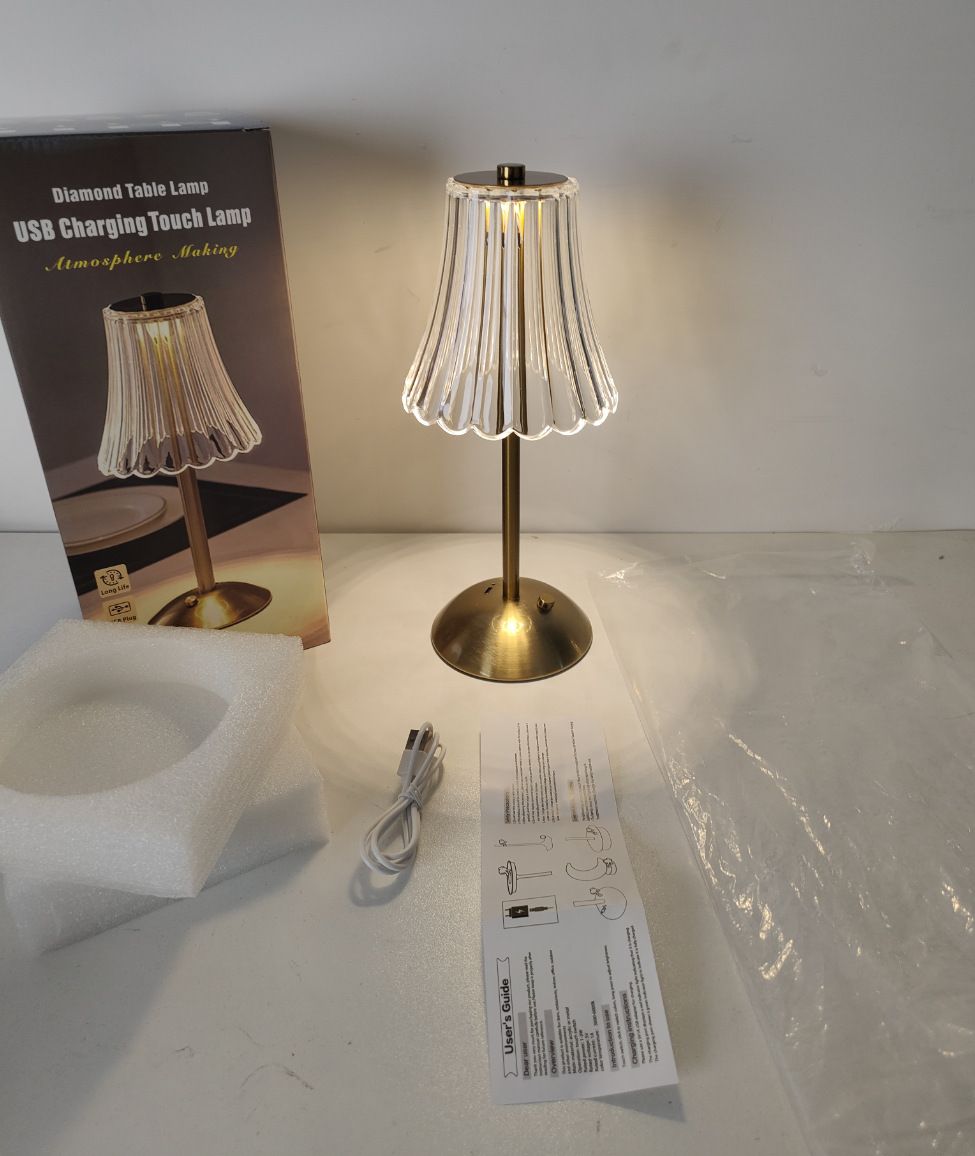 LED retro metal table lamp simple bedroom lamp bedside warm three-color atmosphere lamp USB charging night light