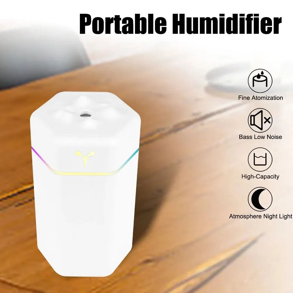 6Y Electric Air Humidifier with Colorful Night Light For Home Car Cool Mist Sprayer Portable USB Aroma Diffuser