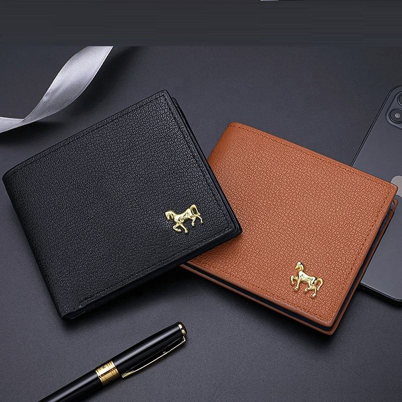 k3266 Men's Wallet NEW Business Card Holder Wallet PU Leather Short Purse Men Zipper Clutch Solid Billetera Hombre