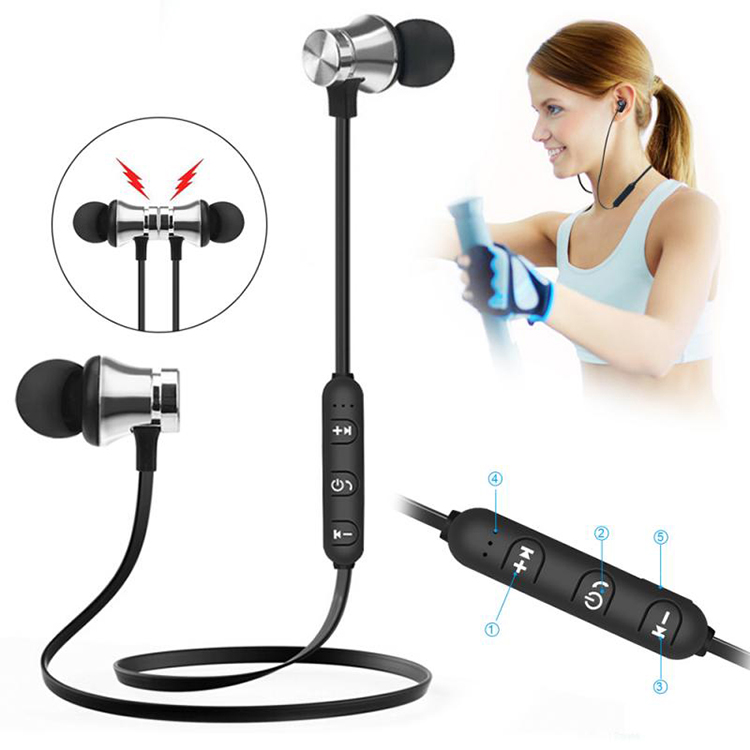 Magnetic Wireless Bluetooth Earphones Music Headset Phone Neckband Sport Earbuds Earphone With Mic For All Phone